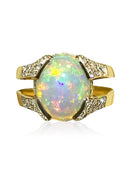 18kt Yellow and White Gold Black Crystal and Diamond ring - Masterpiece Jewellery Opal & Gems Sydney Australia | Online Shop