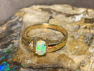 18kt Yellow Gold Black Opal crystal and diamond ring - Masterpiece Jewellery Opal & Gems Sydney Australia | Online Shop