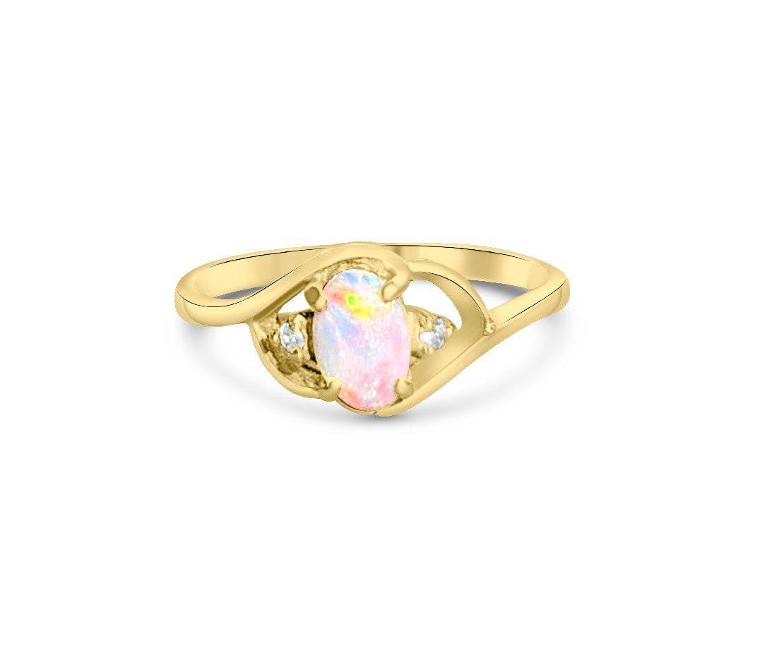 18kt Yellow Gold Opal and Diamond ring - Masterpiece Jewellery Opal & Gems Sydney Australia | Online Shop