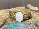 18kt Yellow Gold Opal and Diamond ring - Masterpiece Jewellery Opal & Gems Sydney Australia | Online Shop