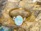 18kt Yellow Gold Opal and Diamond ring - Masterpiece Jewellery Opal & Gems Sydney Australia | Online Shop