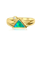 18kt Yellow Gold Opal inlay and diamond ring - Masterpiece Jewellery Opal & Gems Sydney Australia | Online Shop