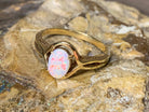 18kt Yellow Gold Solitaire White Opal Crystal ring - Masterpiece Jewellery Opal & Gems Sydney Australia | Online Shop