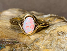 18kt Yellow Gold Solitaire White Opal Crystal ring - Masterpiece Jewellery Opal & Gems Sydney Australia | Online Shop