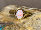 18kt Yellow Gold Solitaire White Opal Crystal ring - Masterpiece Jewellery Opal & Gems Sydney Australia | Online Shop