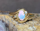 18kt Yellow Gold White Opal and Diamond ring - Masterpiece Jewellery Opal & Gems Sydney Australia | Online Shop