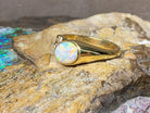 18kt Yellow Gold White Opal and Diamond ring - Masterpiece Jewellery Opal & Gems Sydney Australia | Online Shop