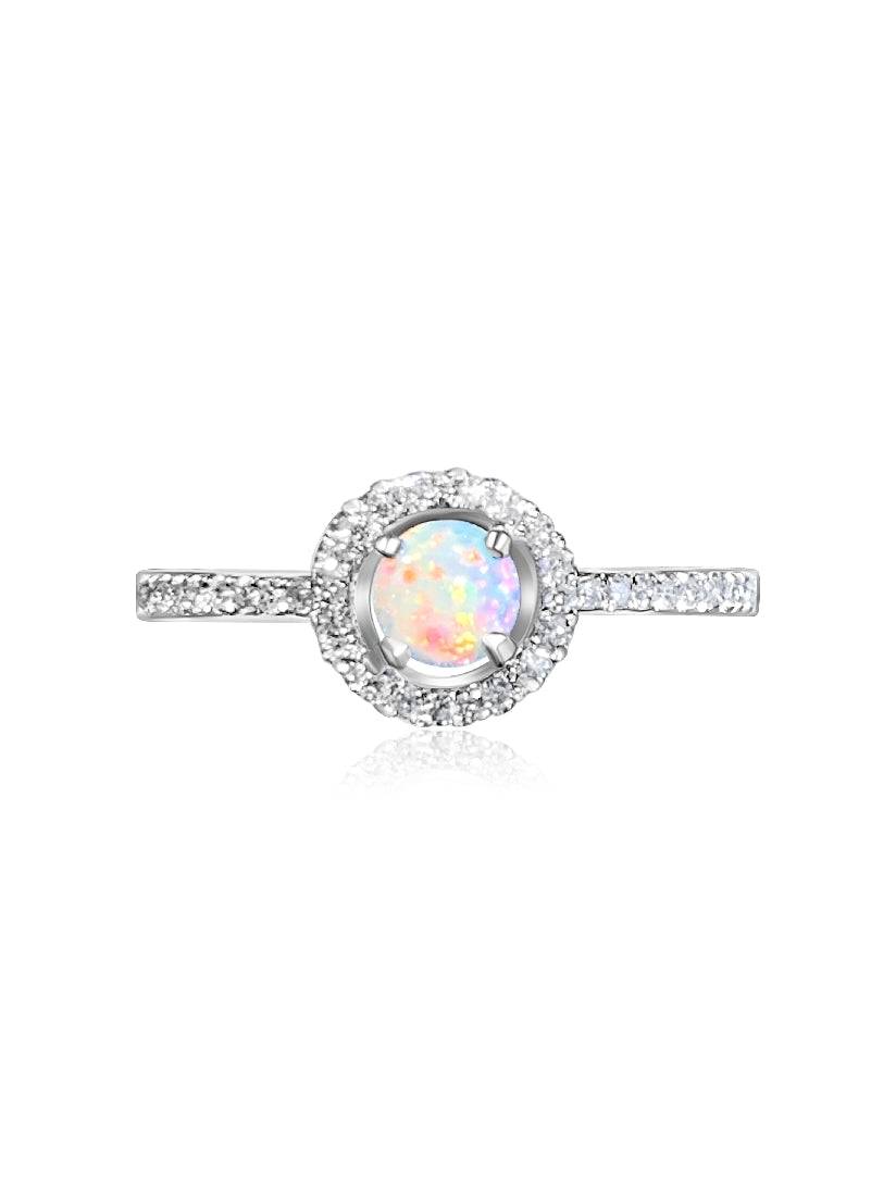 18kt White Gold Diamond and Opal ring - Masterpiece Jewellery Opal & Gems Sydney Australia | Online Shop