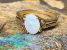 18kt Yellow Gold Solitaire Opal ring - Masterpiece Jewellery Opal & Gems Sydney Australia | Online Shop