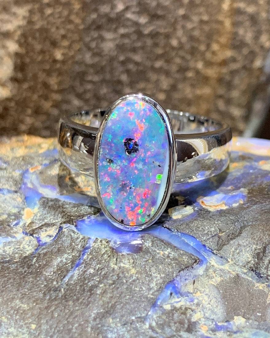 Sterling Silver Boulder Opal ring - Masterpiece Jewellery Opal & Gems Sydney Australia | Online Shop