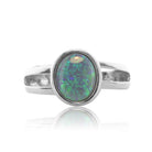 Sterling Silver Black Opal ring - Masterpiece Jewellery Opal & Gems Sydney Australia | Online Shop