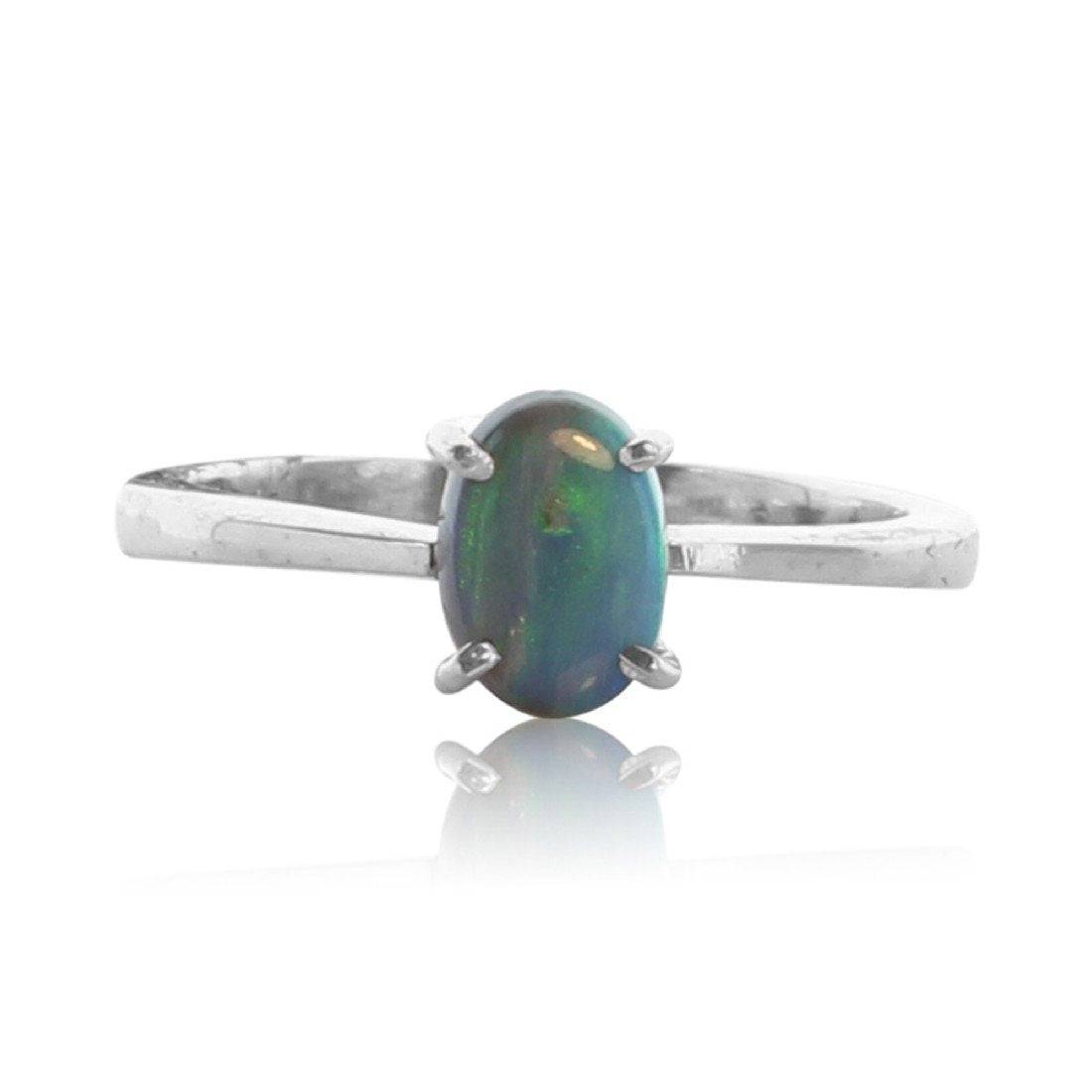 Sterling Silver Black Opal ring - Masterpiece Jewellery Opal & Gems Sydney Australia | Online Shop