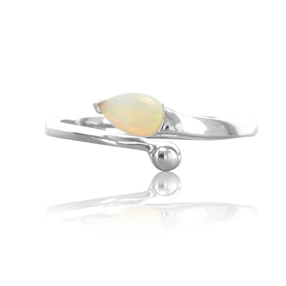 Sterling Silver Pear Shape Opal ring - Masterpiece Jewellery Opal & Gems Sydney Australia | Online Shop