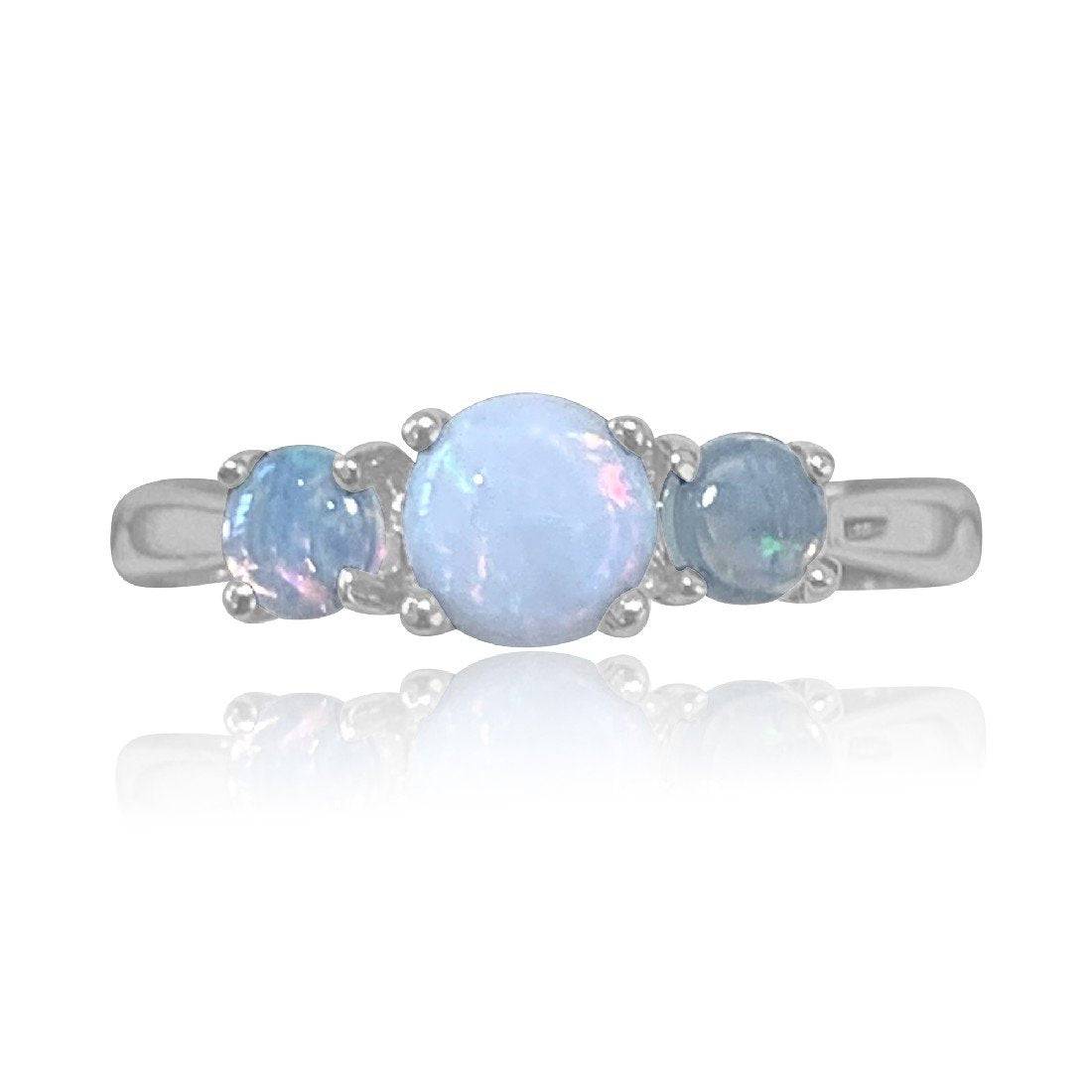 Sterling Silver White Opal ring - Masterpiece Jewellery Opal & Gems Sydney Australia | Online Shop