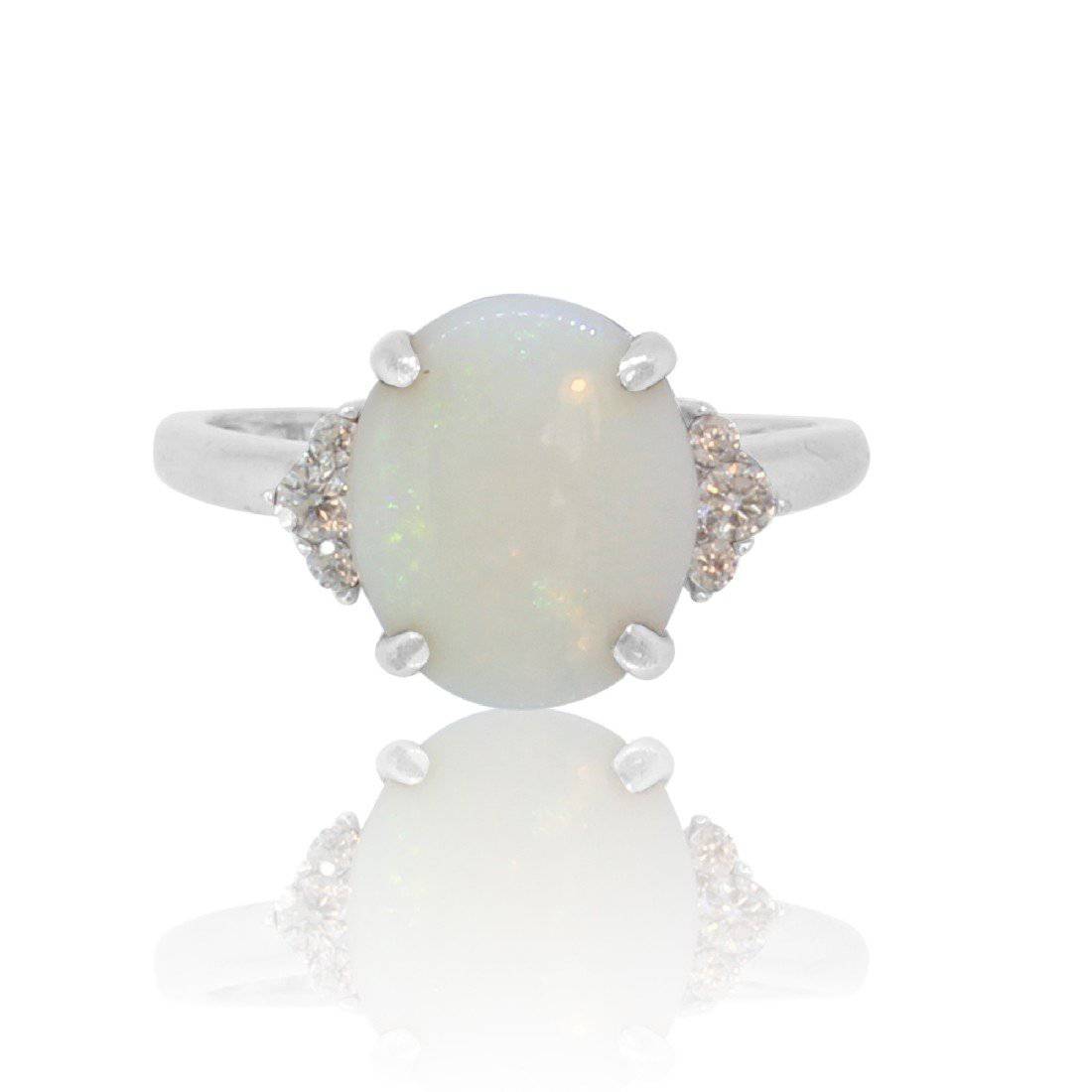 Sterling Silver White Opal ring - Masterpiece Jewellery Opal & Gems Sydney Australia | Online Shop