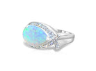 18kt White Gold Opal and Diamond ring - Masterpiece Jewellery Opal & Gems Sydney Australia | Online Shop