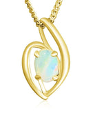 Gold Plated Sterling Silver White Opal pendant - Masterpiece Jewellery Opal & Gems Sydney Australia | Online Shop