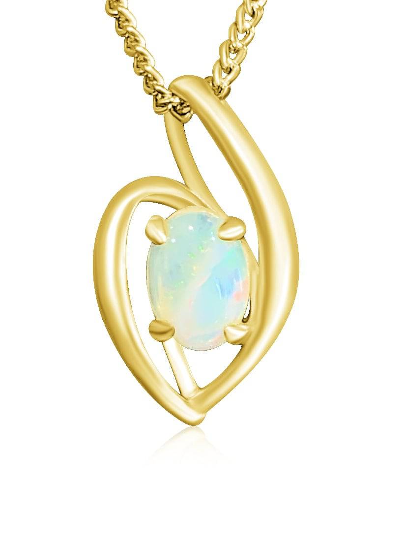 Gold Plated Sterling Silver White Opal pendant - Masterpiece Jewellery Opal & Gems Sydney Australia | Online Shop