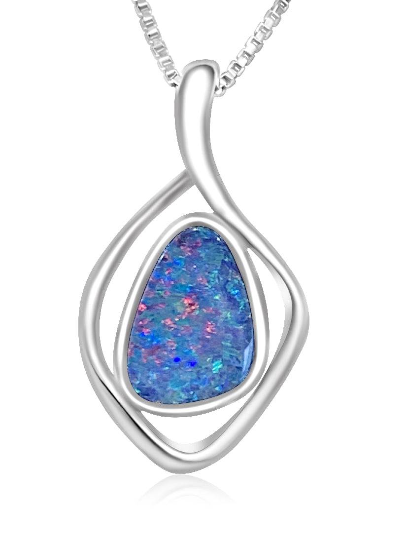 Sterling Silver Opal pendant 17 - Masterpiece Jewellery Opal & Gems Sydney Australia | Online Shop