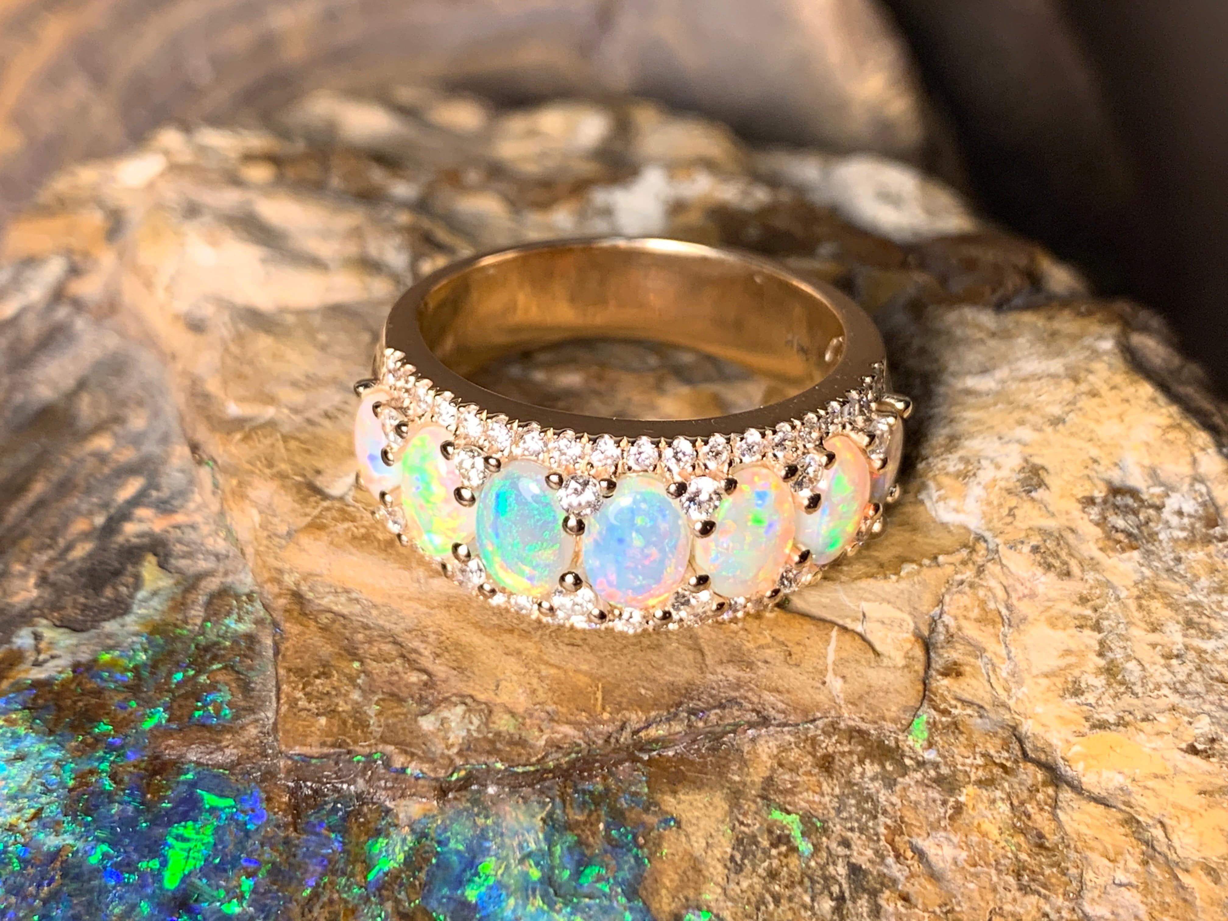 Opal eternity clearance ring white gold