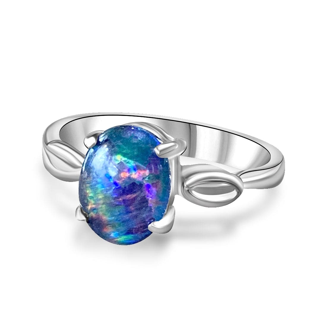 Sterling Silver Opal triplet solitaire ring - Masterpiece Jewellery Opal & Gems Sydney Australia | Online Shop